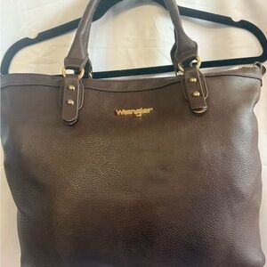 Wrangler Dark Brown Leather Tote